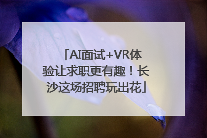 AI面试+VR体验让求职更有趣！长沙这场招聘玩出花