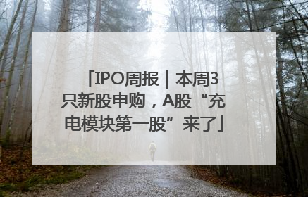 IPO周报｜本周3只新股申购，A股“充电模块第一股”来了